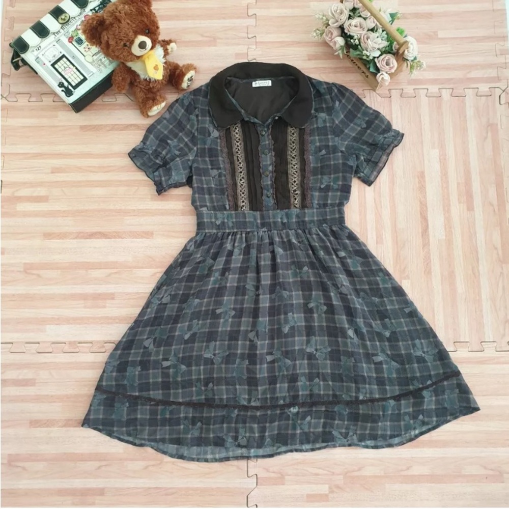 Axes Femme green plaid dress